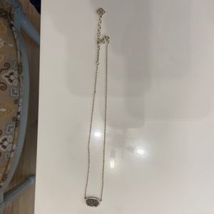 Kendra Scott Stone Pendant Necklace Silver Druzy